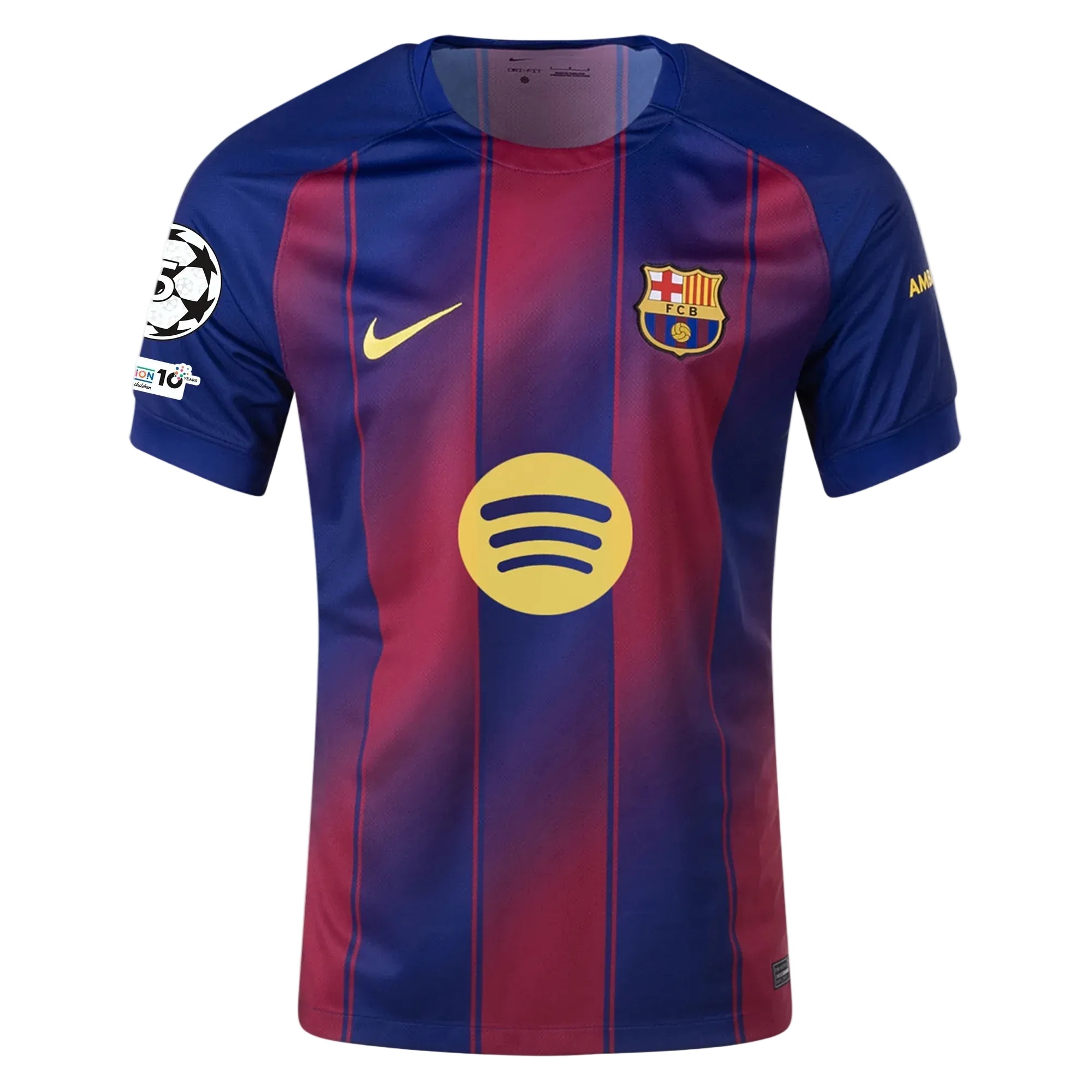 Nike Maglia Home FC Barcelona 25/26 da Uomo Lamine Yamal con patch Champions League (Blu Royal Profondo/Oro Midwest)
