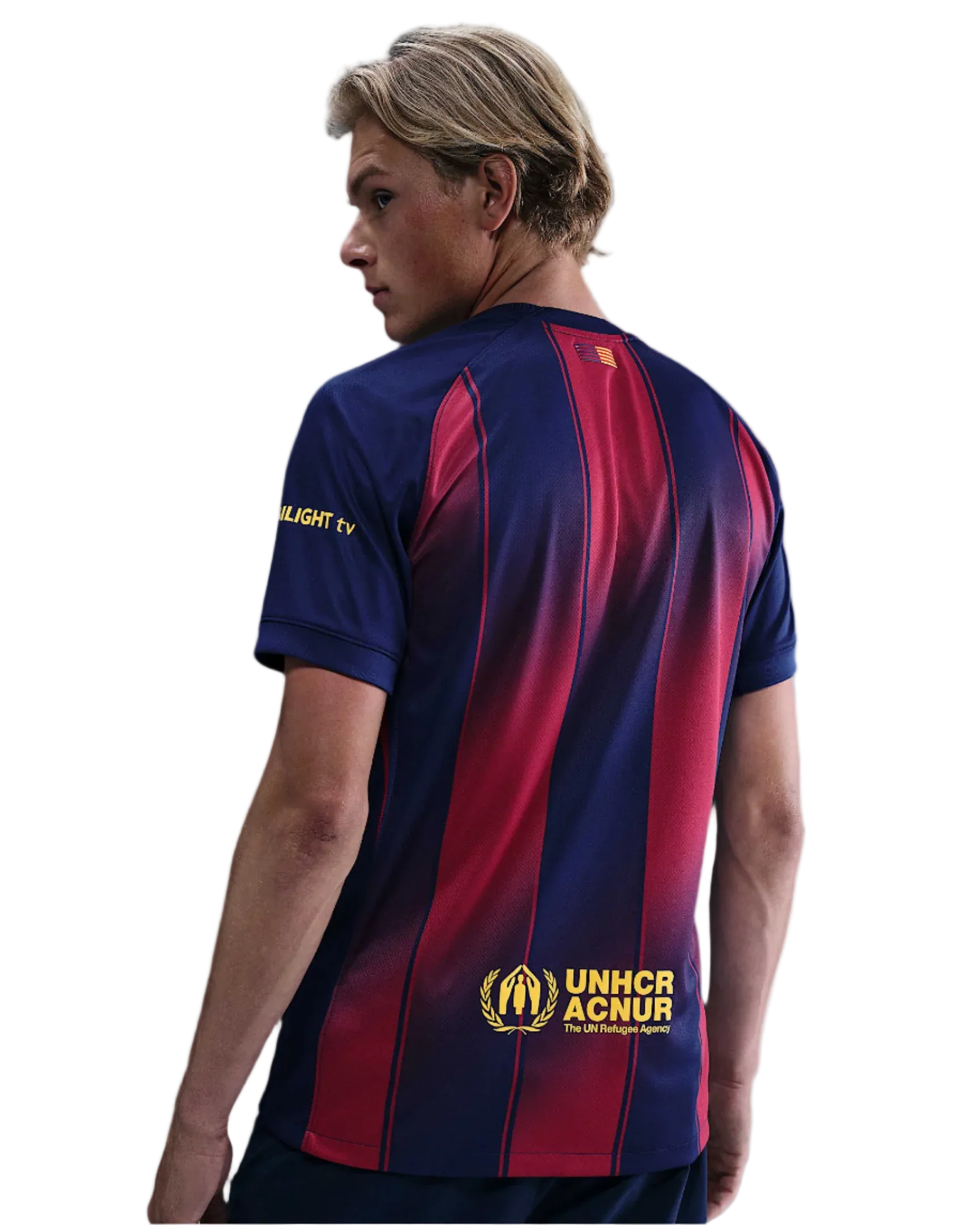 Nike Maglia Home FC Barcelona 25/26 da Uomo Lamine Yamal con patch Champions League (Blu Royal Profondo/Oro Midwest)