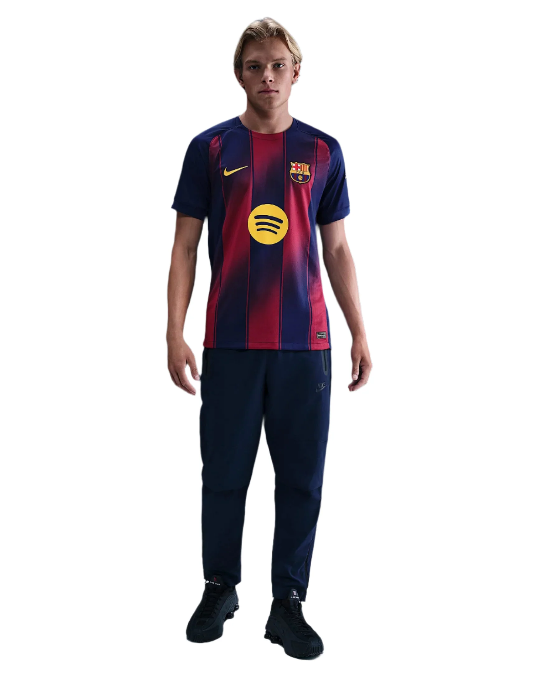 Nike Maglia Home FC Barcelona 25/26 da Uomo Lamine Yamal con patch Champions League (Blu Royal Profondo/Oro Midwest)