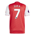 Maglia Home  adidas Bukayo Saka Arsenal FC 2025/26 con Patch Champions League (Rosso Scarlet / Bianco)