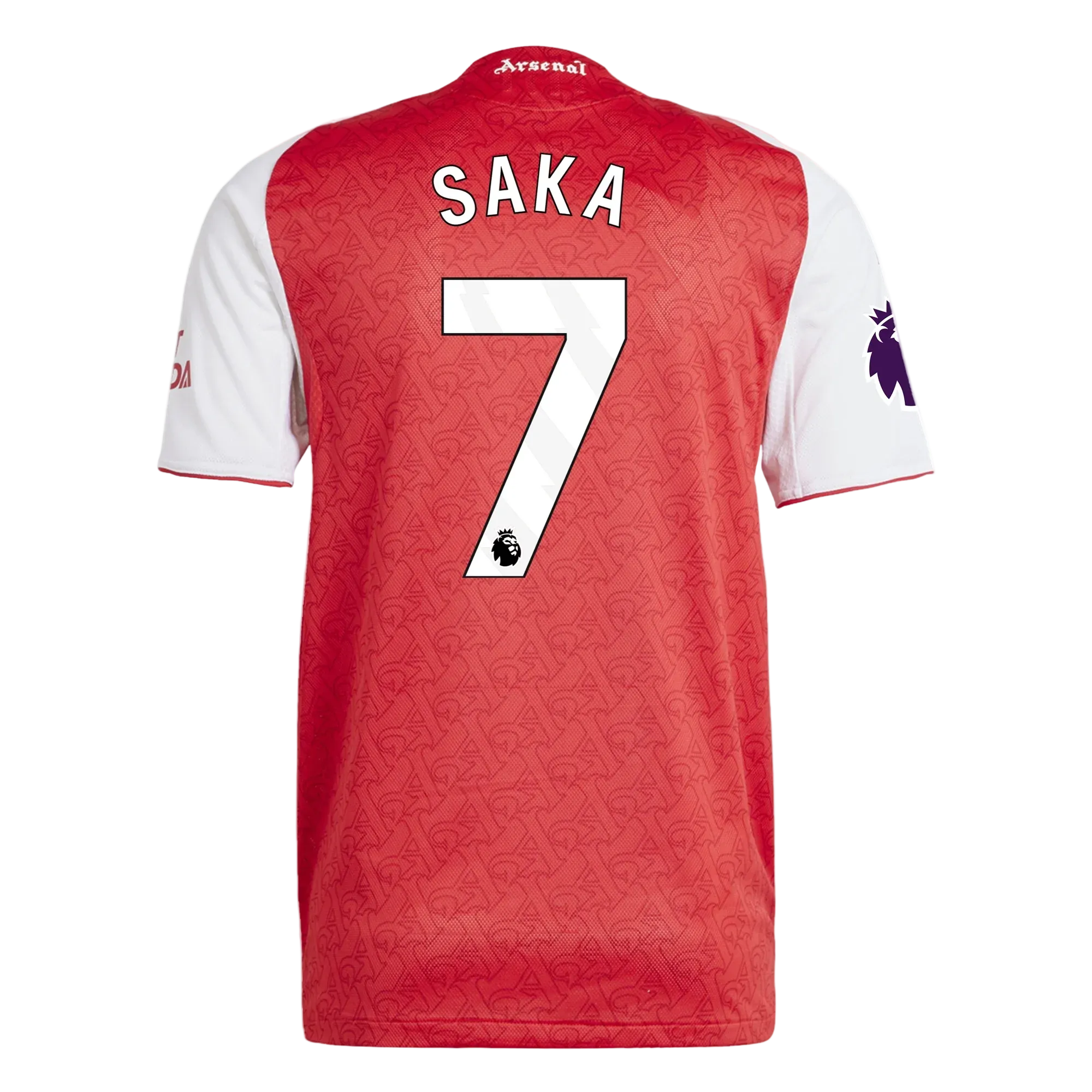 Maglia Home  adidas Bukayo Saka Arsenal FC 2025/26 con Patch Champions League (Rosso Scarlet / Bianco)