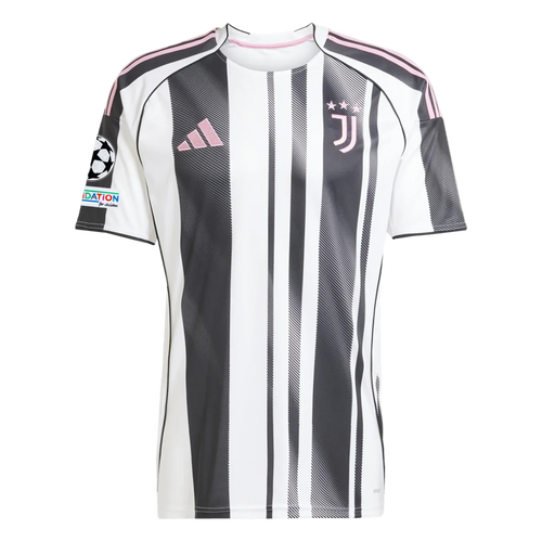 adidas Maglia Home Juventus Yildiz con patch Champions League 25/26 (Bianco/Nero/Rosa)