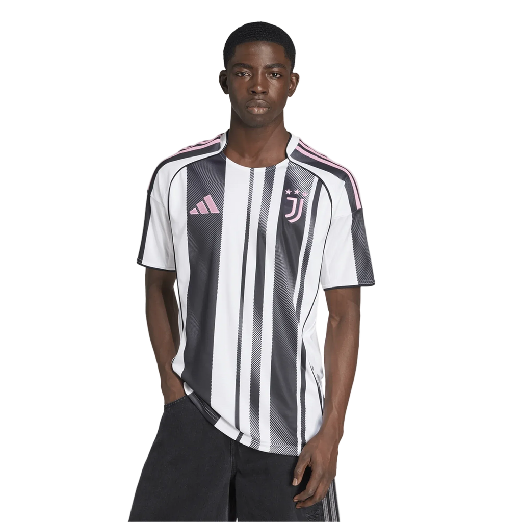 adidas Maglia Home Juventus Yildiz con patch Champions League 25/26 (Bianco/Nero/Rosa)