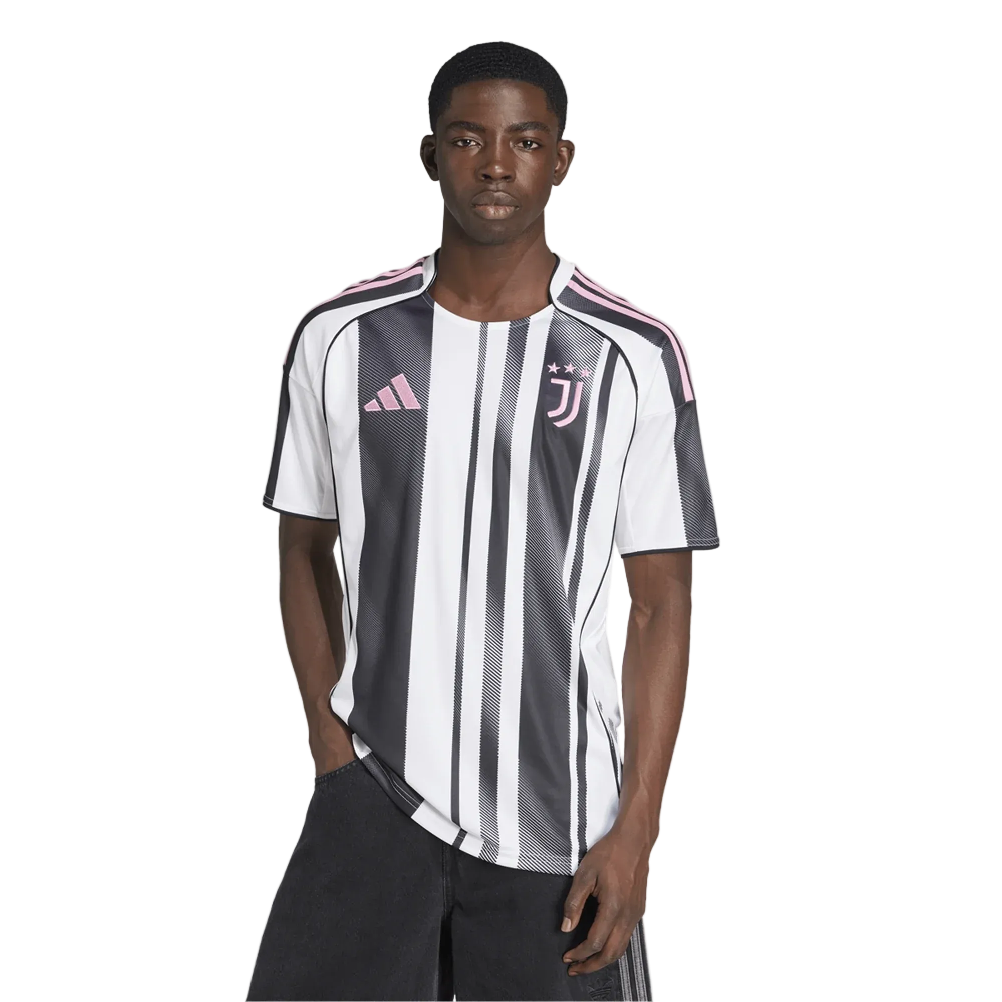 adidas Maglia Home Juventus Yildiz con patch Champions League 25/26 (Bianco/Nero/Rosa)