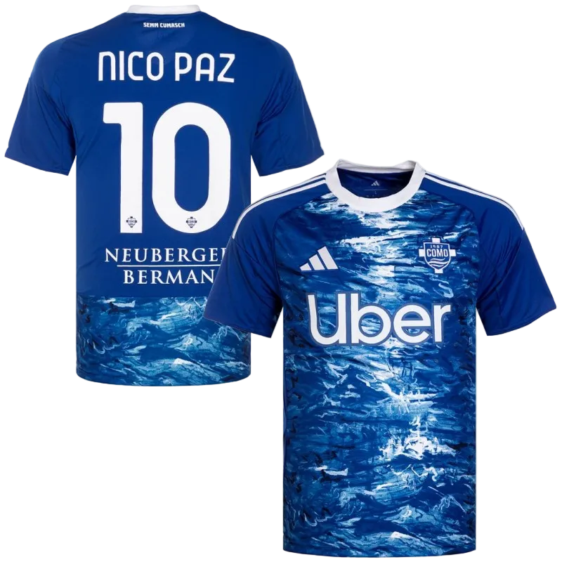 adidas Maglia Home Como 1907 Nico Paz 25/26 (Blu/Bianco)